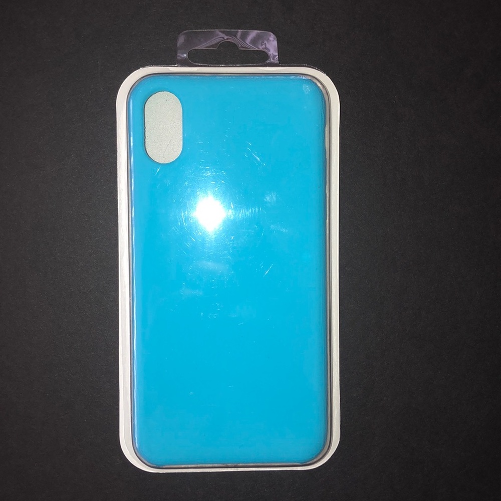 Blue silicone iPhone X case